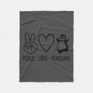 Cobertor De Velo Paz Amor Pinguins, Engraçado, Piadas, Dizendo Sarc