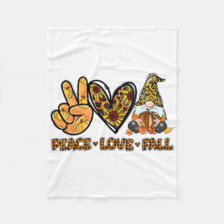 Cobertor De Velo Paz Amor Queda Gnomo Autumn Lover Pumpkins Ha