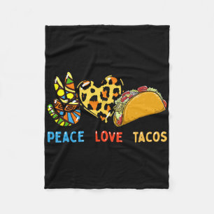 Cobertor De Velo Paz Amor Tacos Cute Taco Terça-feira Comida Mexica