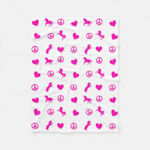 Cobertor De Velo Paz, amor & unicórnios cor-de-rosa, demasiado!
