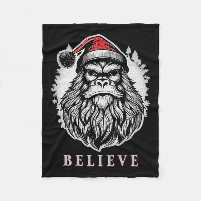 Cobertor De Velo Pé Grande Natal - Acredite Em Pé Grande Vestindo S (Frente)