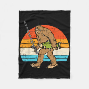 Cobertor De Velo Pé Grande Sasquatch Pesca Retro Pescador Homens Mu