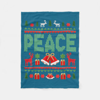 Cobertor De Velo Peace I Come In Peace Couple Matching Ugly Christm