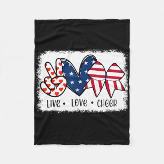 Cobertor De Velo Peace Love Chee Usa Flag 4 De Julho