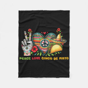 Cobertor De Velo Peace Love Cinco De Mayo Deixa Fiesta Fiest Mexica