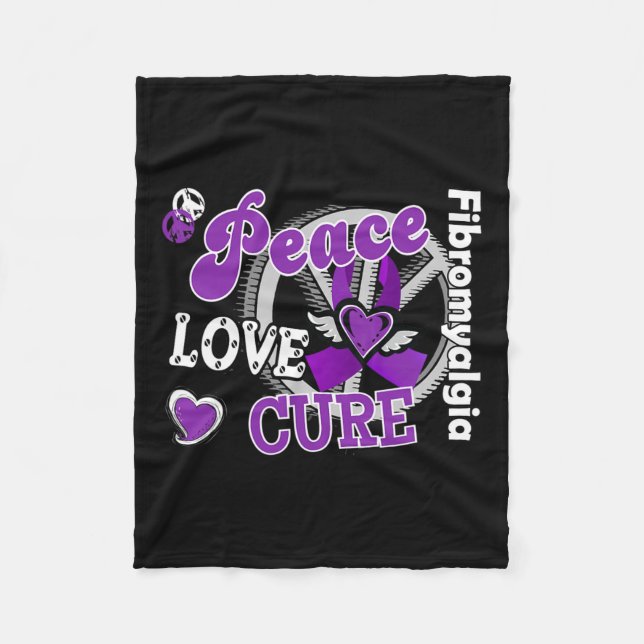 Cobertor De Velo Peace Love Cure (Frente)