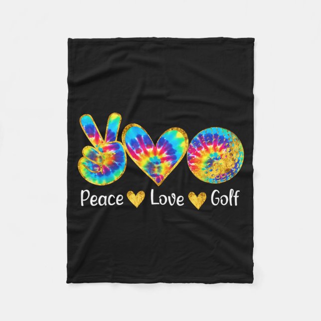 Cobertor De Velo Peace Love Golf Funny Tie Dye Golf Lovers  (Frente)