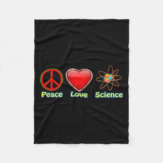 Cobertor De Velo Peace Love Science  (Frente)