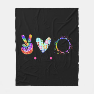 Cobertor De Velo Peace Love Voleibol Tie Dye Rainbow Trippy Hippi