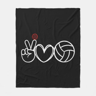 Cobertor De Velo Peace Love Volleyball Player Graphic 