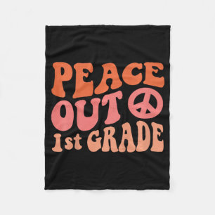 Cobertor De Velo Peace Out 1rua Grade Funny Retro 70's Last Day Of