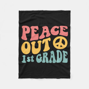 Cobertor De Velo Peace Out 1rua Grade Funny Retro 70's Last Day Of 