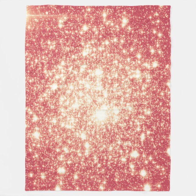 Cobertor De Velo Peach Champagne Stars Fleece Blanket (Frente)