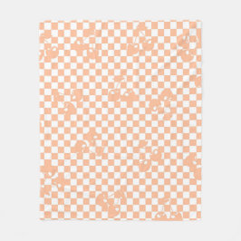 Cobertor De Velo Peach Fuzz Cherry Gingham Patterno