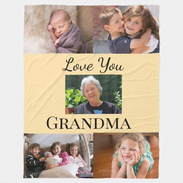 Cobertor De Velo Peach Gradient 5-photo Family Tribute Keepsake (Frente)