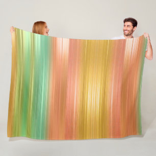 Cobertor De Velo Peach Green Stripe Fleece Blanket