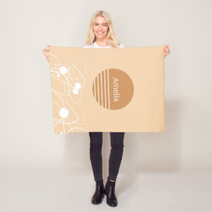 Cobertor De Velo 'Peach Horizons'   Nome personalizado Baby Blanket