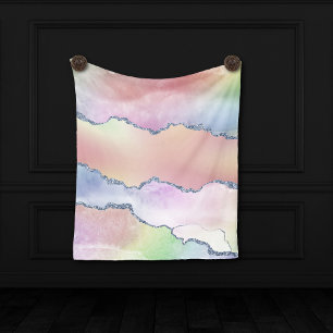 Cobertor De Velo Peachy Agate Bonito Mole Pastel Watercolor Ombre