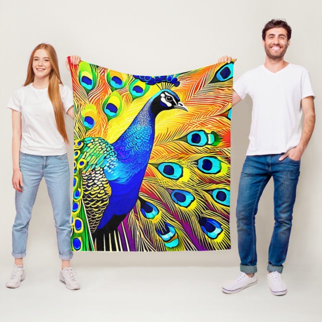 Cobertor De Velo Peacock Feather Art (In Situ)