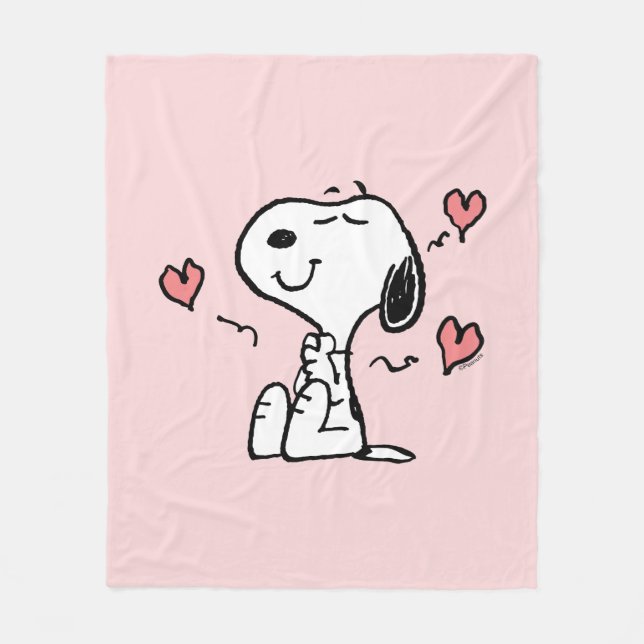 Cobertor De Velo Peanuts | Snoopy Hearts (Frente)