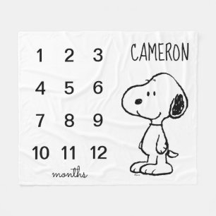 Cobertor De Velo Peanuts Snoopy   Milestone Baby