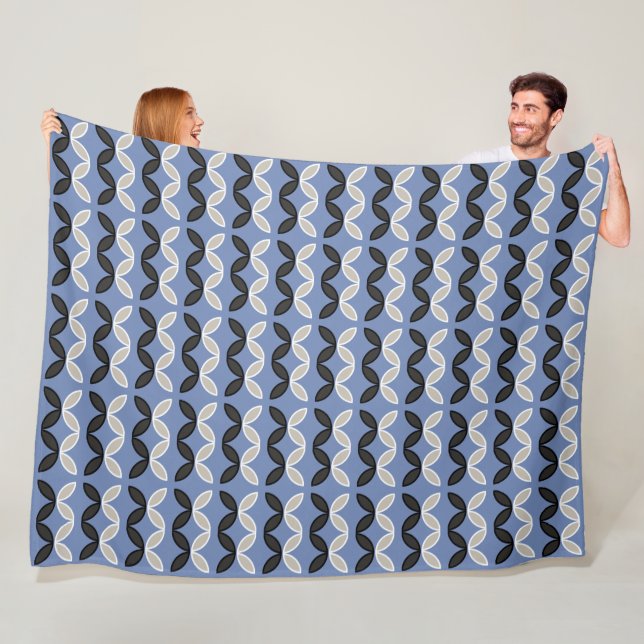 Cobertor De Velo Peças de cor branca e preta listras em azul (In Situ)