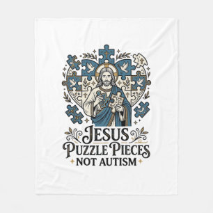 Cobertor De Velo Peças do Quebra-Cabeça de Jesus Não Autismo Peças 