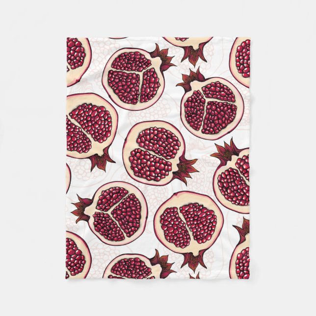 Cobertor De Velo Pedaços de romã em branco (Frente)