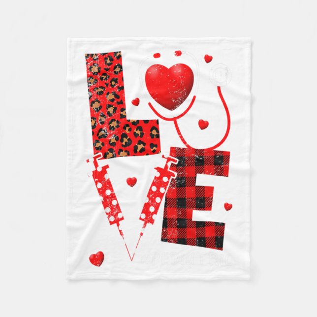 Cobertor De Velo Pediatric Peds Nurse Valentines Day Love Heart Ste (Frente)