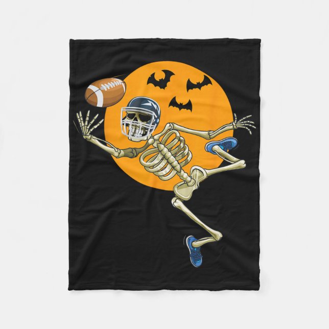 Cobertor De Velo Pegada Americana Skeleton Halloween Men Pegada (Frente)