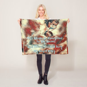 Cobertor De Velo Pegadas em minha cobertura do velo do coração