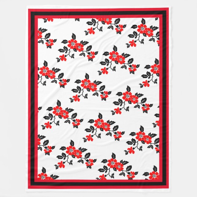 Cobertor De Velo Peito vermelho preto e branco (Frente)