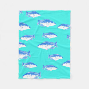 Cobertor De Velo Peixe azul na turquesa