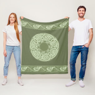 Cobertor De Velo Peixe de Knotwork Celta em Verde