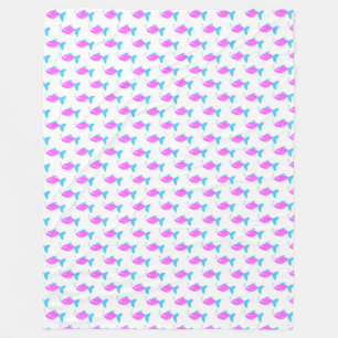 Cobertor De Velo Peixe engraçado rosa
