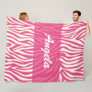 Cobertor De Velo Peixe-Fada Costulado de Zebra Cor-de-Rosa