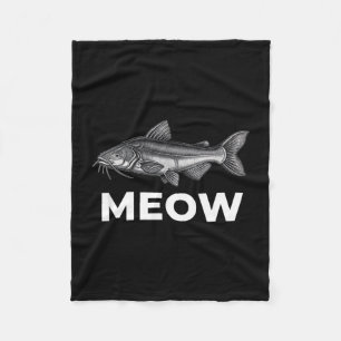 Cobertor De Velo Peixe gato Meow pescaria humor para homens pescado