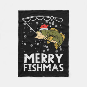Cobertor De Velo Peixes de peixes felizes pescando Xmas Pais de Nat