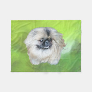 Cobertor De Velo Pekingese em Verde