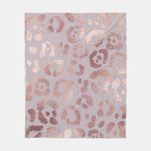 Cobertor De Velo Pele-leopardo: elegância rosa de ouro.