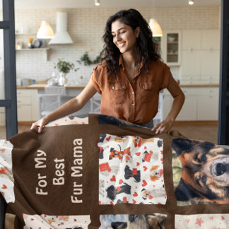 Cobertor De Velo Pele Personalizada Mama Akita Foto Collage Quilt