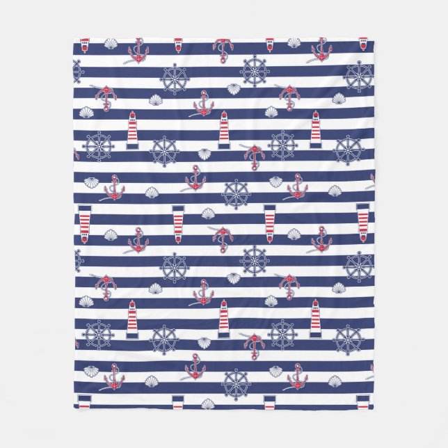 Cobertor De Velo Pelo teste padrão do mar (Frente)