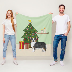 Cobertor De Velo Pembroke Welsh Corgi Tricolor Preto Árvore de Nata