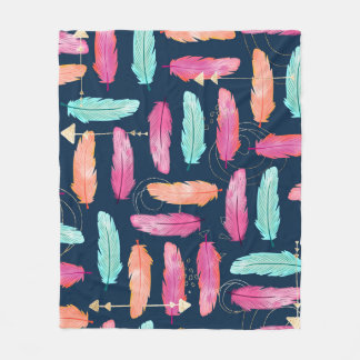 Cobertor De Velo Penas de aquarelas com padrão de fea sem descontin