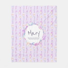 Cobertor De Velo Penas de boho e miçanga, púrpura