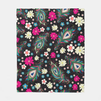 Cobertor De Velo Penas de pavão bordados com um padrão uniforme. Cl