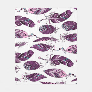 Cobertor De Velo Penas Púrpuras: Vintage Ornamental Sem Costura.