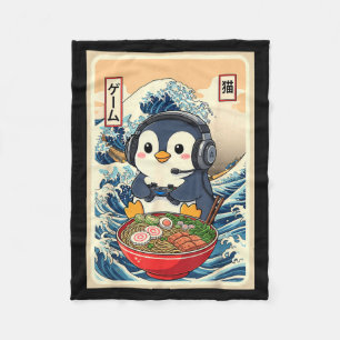 Cobertor De Velo Penguin Kawaii Japonês Ramen Noodle Retro Jogos