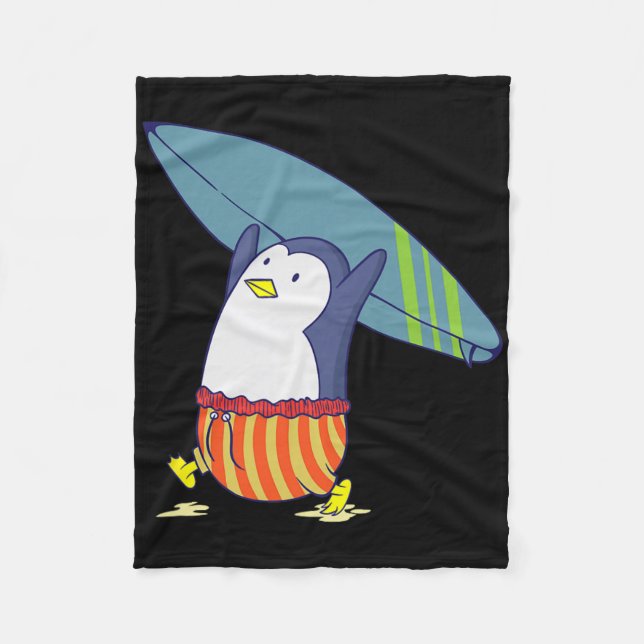 Cobertor De Velo Penguin Nothing Is Better Than Surfing  (Frente)