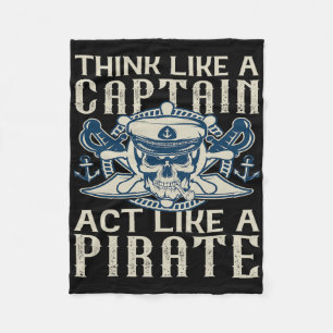 Cobertor De Velo Pense Como Um Capitão Age Como Um Pai Pirata.